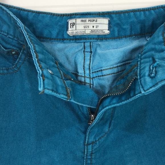 Free People Turquoise Denim Jeans Size 27 NEW - Picture 5 of 6